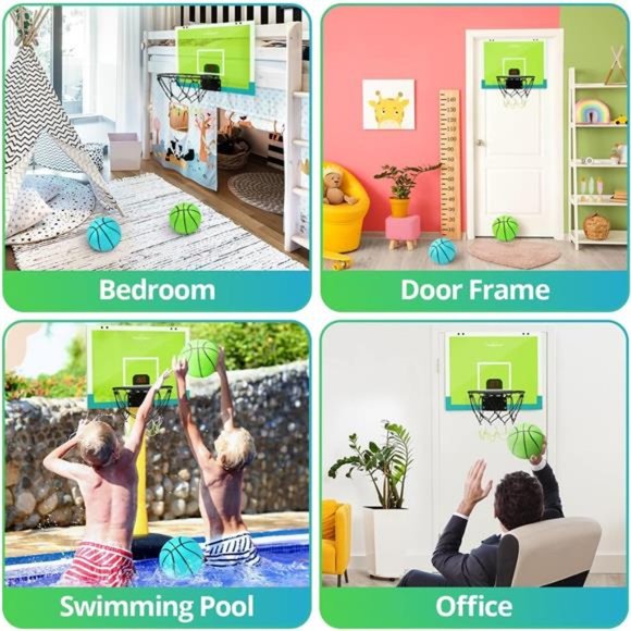 Indoor Basketball Hoop Mini Basketball Hoop Over The Door Electronic Scoreboard - Picture 3 of 6